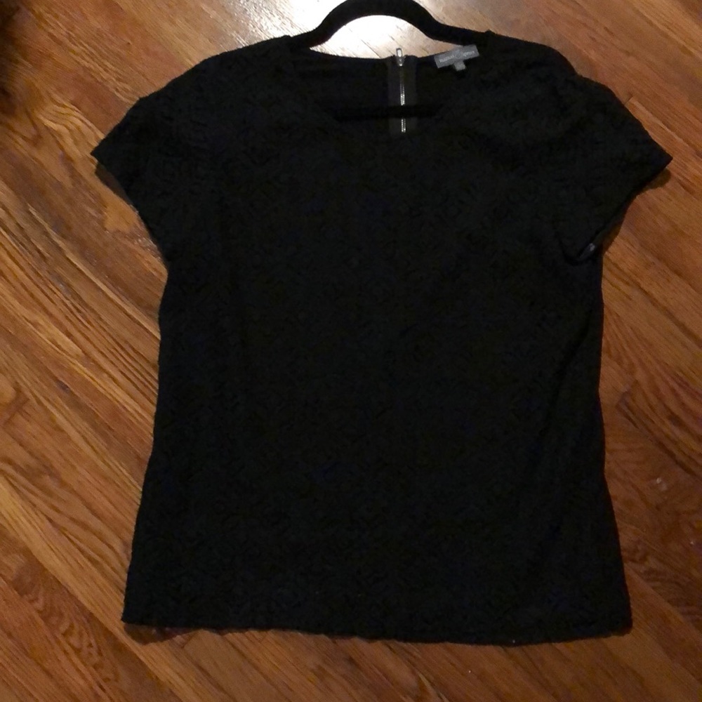 Black lace short sleeve top